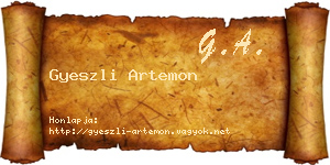 Gyeszli Artemon névjegykártya
